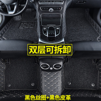 敬平适用19款吉利新帝豪gs百万款gl汽车ev450脚垫ec7专用18车15全包围 [双层刺绣]黑色丝圈+黑色皮革+全包