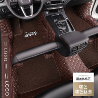 敬平大众新捷达出租车专用脚垫新款捷达版新桑塔纳通用全包围大丝圈19 包门槛[咖色皮革+咖色丝圈]内侧增高 休息区覆盖 双