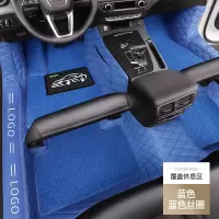敬平大众新捷达出租车专用脚垫新款捷达版新桑塔纳通用全包围大丝圈19 包门槛[蓝色皮革+蓝色丝圈]内侧增高 休息区覆盖 双