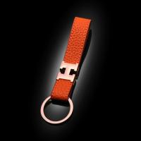 敬平正品汽车钥匙扣个性大牌H家创意皮钥匙绳挂件男女情侣锁匙链潮 愛馬橙+H玫瑰金扣 