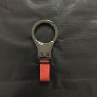 敬平汽车钥匙扣链腰挂合金钥匙扣皮实用个性简约款男女 枪黑扣+红色翻毛皮(送螺丝刀) 