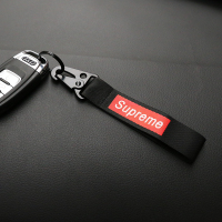 敬平汽车钥匙链个性创意男ins网红抖音同款女礼品机车钥匙扣 布艺黑色潮牌车用钥匙扣汽车钥匙扣