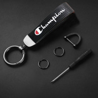 敬平汽车钥匙链个性创意男ins网红抖音同款女礼品机车钥匙扣 皮革款冠军黑色车用钥匙扣汽车钥匙扣