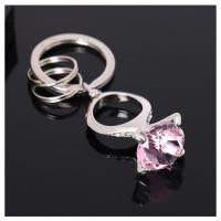 敬平韩国网红款钻戒戒指钥匙扣汽车钥匙链包车挂件礼物女水晶锆石 [热卖推荐]粉钻 免费车用钥匙扣汽车钥匙扣