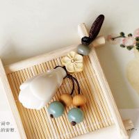 花开半夏 象牙果玉兰花菩提子汽车钥匙扣 可爱 文艺挂件挂饰礼物 花开半夏简约崖柏珠款