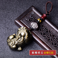 敬平黑曜石貔貅钥匙扣汽车钥匙挂件平安男士女包挂饰手工编织 金曜石貔貅-活扣-紫檀祥云款车用钥匙扣汽车钥匙扣