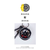 汽车挂件钥匙链合金男士腰挂创意个性hellaflush 黑色轮毂+黄色刹车