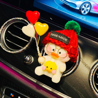 敬平汽车装饰用品大全出风口香薰夹车载车内香水空调卡通可爱摆件女 爱心气球网红鸭出风口(红帽腮红鸭)挂摆件