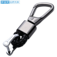 车钥匙马蹄扣 汽车钥匙扣男女款D型扣马蹬扣马镫扣钥匙圈钥匙环链 男款钥匙扣[黑黑光面无车标] 配送螺丝刀