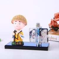 敬平汽车摆件女车内饰品车载香水装饰用品大全创意照片定制小 行持和尚+香水底座挂摆件