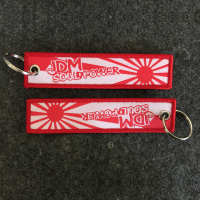 敬平JDM改装钥匙绳刺绣挂绳饰件 改装汽车钥匙扣挂件SPOON JDM