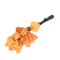 汽车钥匙挂件女士高档韩国创意玉石饰品个性可爱扣钥匙链串钥匙圈 玉髓莲花-花生