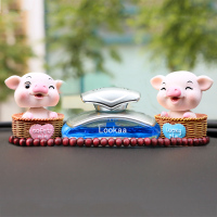 车载香水座式车内饰品摆件男车用放车上的汽车持久淡香小车里香薰 海洋B(配菜篮猪-佛珠)