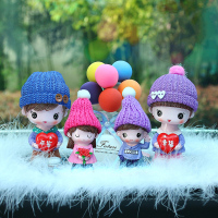 敬平车内饰品摆件汽车装饰用品车上创意个性男女车载可爱摇头公仔 [四口之家]爸妈+两宝(花花乐乐)线帽+彩色气球挂摆件