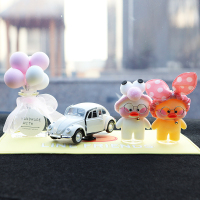 敬平网红玻尿酸小黄鸭汽车摆件车内饰品车载个性创意汽车中控台装饰女 ⑴站姿鸭+白车+粉球瓶(黄垫)挂摆件