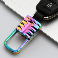 敬平汽车钥匙扣男士女款挂件创意个性简约金属皮防丢腰挂式锁匙扣小 A款-七彩色(赠马蹄扣+备用皮带)