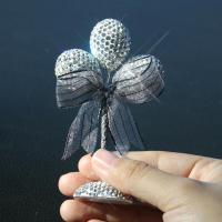 敬平汽车摆件羽毛创意可爱娃娃车载摆件蕾丝婚纱娃娃车内装饰品女 白钻气球挂摆件