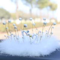 敬平创意白天鹅树脂汽车载摆件女皇冠车内饰品可爱羽毛装饰用品 白色皇冠羽毛圆垫+白天鹅 白天鹅 平挂摆件