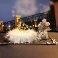 高档创意个性汽车摆件车内饰品车载香水晶天鹅车上装饰用品女礼物 C款(粉色)+粉钻瓶球+雏垫