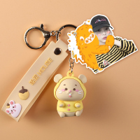 敬平头像照片定制情侣diy钥匙扣链一对可爱个性创意定做汽车挂件女男 单人304+黄色老鼠车用钥匙扣汽车钥匙扣
