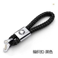 敬平适用于奔驰钥匙扣皮C200L E级S级GLAGLC GLE汽车用钥匙扣链男女 奔驰编织扣[黑汽车钥匙扣