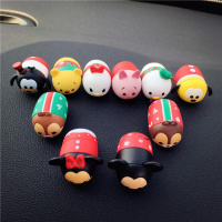 敬平车载内饰 米奇米妮汽车卡通车饰仪表台车载装饰汽车饰品 圣诞版10个+无痕贴 平挂摆件