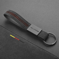 敬平Alcantara汽车翻毛钥匙扣麂皮钥匙挂件男款皮金属钥匙扣 冲孔刺绣版车用钥匙扣汽车钥匙扣