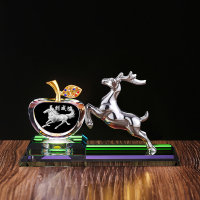 敬平汽车摆件男车内装饰用品摆件座式香薰车载香水除异味淡香 马到成功+银色鹿+彩灯 平挂摆件