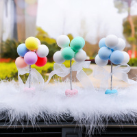 敬平汽车摆件车载车用香水弹簧摇摆气球时尚女装饰品车内饰品摆件 五彩+绿白+蓝白+羽毛防滑垫 平挂摆件