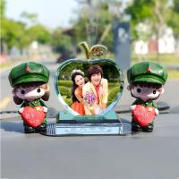 敬平车内饰品摆件女车载座汽车轿车内饰用品可爱摆件定制照片 13.大号苹果+爱情 平挂摆件