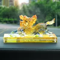 敬平貔貅汽车摆件麒麟车内车上装饰用品中控台男车载香水座 琉璃貔貅麒麟[炫彩色] 平挂摆件
