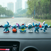 敬平车载车内饰品摆件创意网红男女公仔汽车装饰品卡通内饰 史迪仔6款 平挂摆件