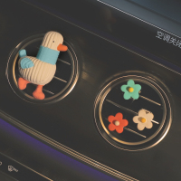 敬平可爱加油鸭车载香水空调出风口装饰用品大全车内饰品摆件卡通创意 加油鸭[蓝围脖]风口+3朵小花(送精油香水2瓶)挂摆件