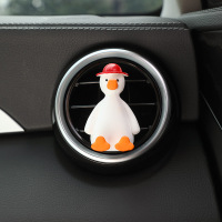 敬平车载香水香薰摆件空调出风口创意网红加油鸭车内用香氛汽车装饰女 加油鸭-红(送香精) 平挂摆件