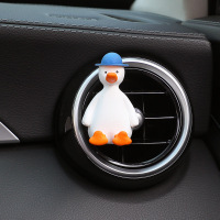 敬平车载香水香薰摆件空调出风口创意网红加油鸭车内用香氛汽车装饰女 加油鸭-蓝(送香精) 平挂摆件