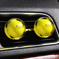 敬平CUE香球汽车香水车载香薰车内空调出风口装饰用品大全摆件 一代草莓味 黄色 2只 平挂摆件