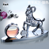 敬平汽车内摆件车载香水座式香薰装饰品用品男创意金钱豹淡香 名天下--银色(送精油) 平挂摆件