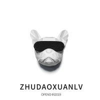 敬平几何法斗车载香水摆件空调出风口香水创意斗牛犬汽车香水车内香薰 几何法斗风口香水-白色 平挂摆件