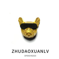 敬平几何法斗车载香水摆件空调出风口香水创意斗牛犬汽车香水车内香薰 几何法斗风口香水-金色 平挂摆件