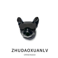 敬平几何法斗车载香水摆件空调出风口香水创意斗牛犬汽车香水车内香薰 几何法斗风口香水-黑色 平挂摆件