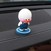 敬平汽车摆件车内中控台创意个性内饰品车载卡通可爱网红小黄鸭女 白色光头鸭 平挂摆件