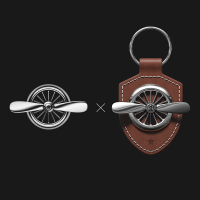 敬平空军二号车载香水汽车空调出风口风扇旋转装饰车内饰品摆件三一号 空军二号限量荣耀版套装[亮银+钥匙扣][送5片许挂摆件