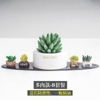 敬平车内饰品摆件汽车装饰用品大全车载香水创意可爱女中控台 多肉款-B套餐送防滑垫精油 平挂摆件