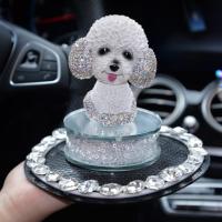 敬平摇头狗汽车摆件创意个性韩国可爱车内饰品车上装饰车载摆件女 香水摇头旺狗[白色]+防滑垫套装[升级版] 平挂摆件