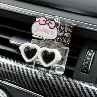 敬平汽车内饰出风口香薰夹车载创意车内香水空调卡通装饰品可爱摆件女 sweet+白色眼镜[送一瓶香精] 平挂摆件