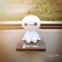 敬平Q萌创意车内汽车摆件卡通大白摇头公仔可爱饰品车载小玩偶装饰品 大号摇头1个 平挂摆件