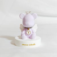 敬平创意车内饰品摆件车载香水网红可爱男女车上个性漂亮汽车装饰 浅紫色(送底座和防滑垫)备注字母 平挂摆件
