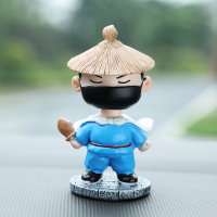 敬平寒江孤影侠客网红汽车摆件车内创意摇头公仔车载车上装饰用品大全 侠客◆蓝[大漠剑狂]寒江孤影 平挂摆件