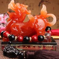敬平汽车摆件车载香水座车内装饰品车上用品 大号貔貅红色(送貔貅珠) 平挂摆件