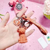 敬平汽车定制照片挂绳挂件女亚克力卡通可爱情侣编织钥匙链diy 棕小鹿钥匙扣(配件)车用钥匙扣汽车钥匙扣